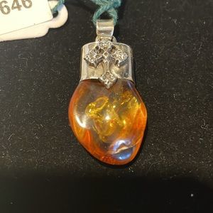 NWT Amber .925 Cross Pendant
